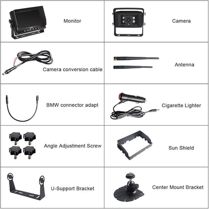 Haloview MC7108 Wireless RV Backup Camera System 7'' Monitor Built in DVR Rear View Camera with Infrared Night Vision and Wide Viewing Angle for Truck/Trailer/RV/Pickups/Camping Car/Van/Farm