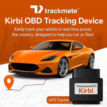 Kirbi OBD Tracker, GPS Tracker for Vehicles Real-Time Tracking, Worldwide Compatible Vehicle Tracker, Lightweight and Compact Car GPS Tracker, Plug-and-Play