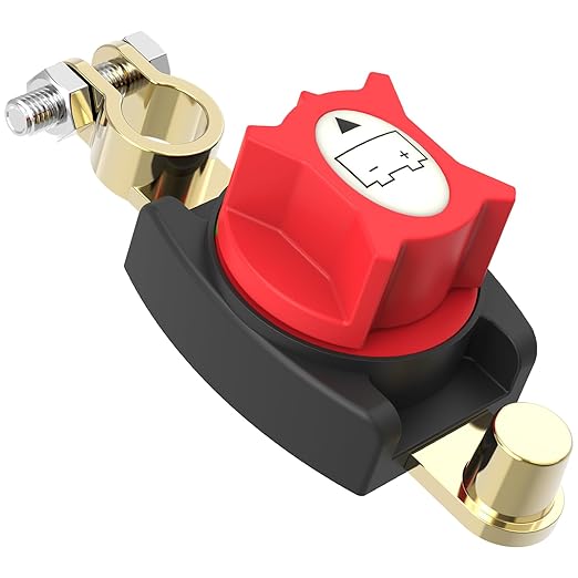 Top Post Battery Disconnect Switch, On/Off Battery Power Cut Off Switch 275A 12V-48V for Automotive, RV, Marine, Truck, Boat(2025 New)