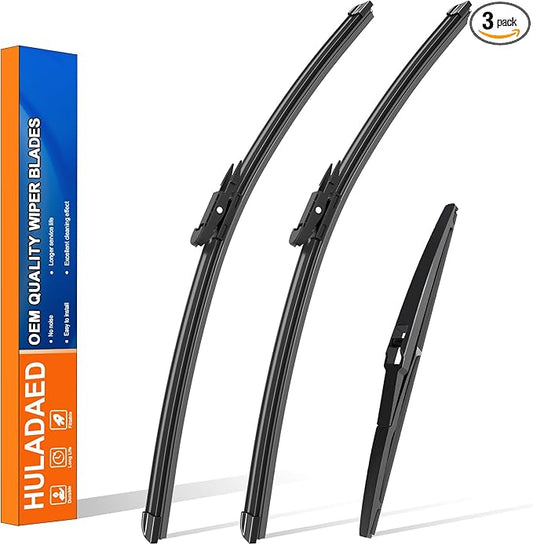 HULADAED® 24'' 21'' 12'' Windshield Wipers Replacement for Buick Enclave 2017 2016 2015 2014 2013 2012,Silicone Front Rear Wiper blades for MY Car-All Weather & Quiet(3 PACK)