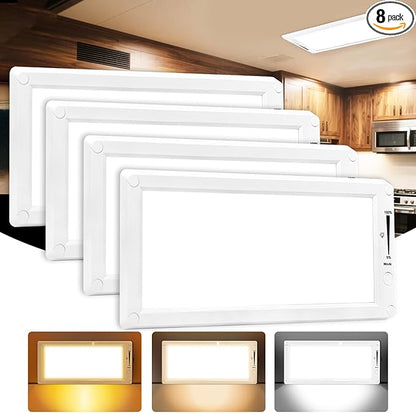 4 Pack RV Lights Interior,3 Color RV LED Super Bright Fixture,12V RV Ceiling Dome Light with ON/Off Dimmable Switch Energy Saving for RV/Camper/Car/Trailer/Boat