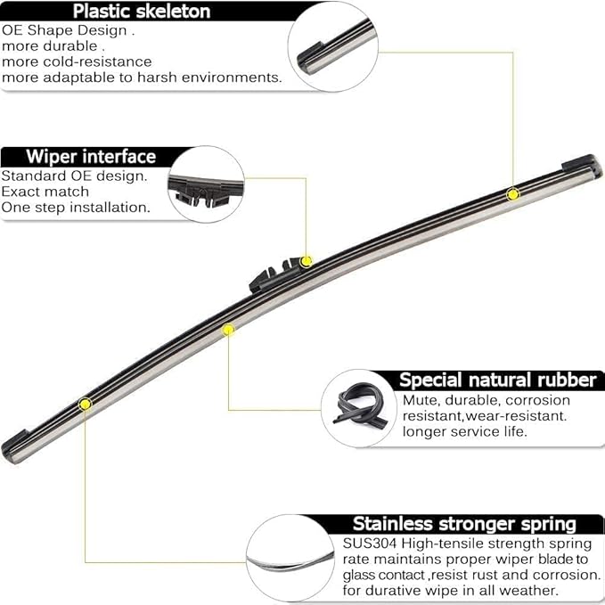 AUTOBOO 28"+28" Windshield Wipers with 15 Inch Rear Wiper Blade Replacement for Ford edge 2015 2016 2017 2018 2019 2020 2021 2022 2023-Original Factory Quality (Pack of 3)