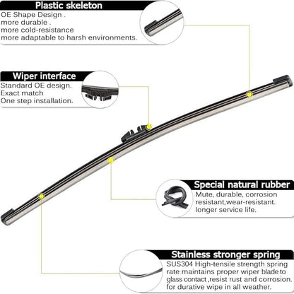 AUTOBOO 28"+28" Windshield Wipers with 15 Inch Rear Wiper Blade Replacement for Ford edge 2015 2016 2017 2018 2019 2020 2021 2022 2023-Original Factory Quality (Pack of 3)