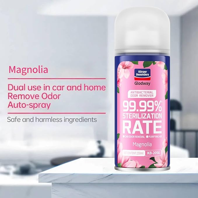Glodway Whole Car Air Refresher Spray,Odor Eliminator Eliminates Strong Vehicle Odors,Magnolia Scent-6 Ounce Spray Bottle (Plack of 2)