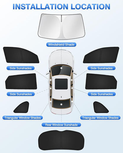 Sunshades for Hyundai Tucson 2016-2021 Accessories Windshield Sun Shade Side Rear Window Shade Cover Sun Visor Shield Privacy Protection Keep Vehicle Cool Black 8PCS