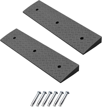 2 Pack 1.6'' Rise Rubber Curb Ramp Heavy Duty Loading Rubber Curb Ramps 3 Tons Driveway Ramp Car Slope Ramp for Loading Dock Bike Vehicle Warehouse Sidewalk Wheelchair (1.6" H)