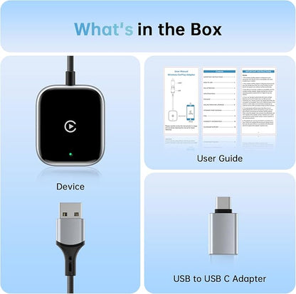 Wireless CarPlay Adapter for Apple CarPlay, Easy to Upgrade Wired CarPlay to Wireless, Instant Connectivity, Super Mini Car Play Dongle for iPhone Fit for Cars with Built-in CarPlay