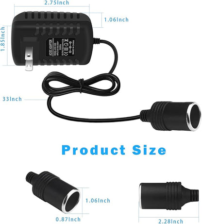 inShareplus 12V 2.5A 30W AC to DC Converter, 12 Volt Car Cigarette Lighter Adapter to Wall Outlet, 110V to 12V Power Supply for Car Devices (MP3, Fan, Dash Cam), 2 Pack