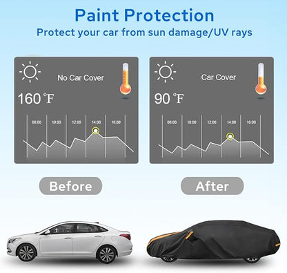 Avecrew Car Cover Waterproof All Weather for Automobiles, Outdoor Heavy Duty Full Exterior Covers for Sedan(186"-193")