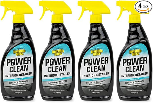 Invisible Glass 92024-4PK Power Clean Automotive Interior Detailer Cleaner Protectant and Conditioner to Restore Interior Surfaces Prevent Fading, 22 Fl Oz, Pack of 4