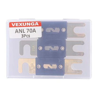 70A ANL Fuse 70 Amp Inline Blade Fuses 32V for Car Audio Inverter Automotive Stereo (Pack of 3 pcs)