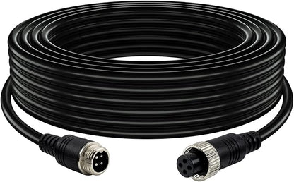 50FT Car 4-Pin Aviation Video Extension Cable，15m Car Video Extension Cable for CCTV Rearview Camera Truck Trailer Camper Bus Motorhome Vehicle Backup Monitor Waterproof Shockproof System