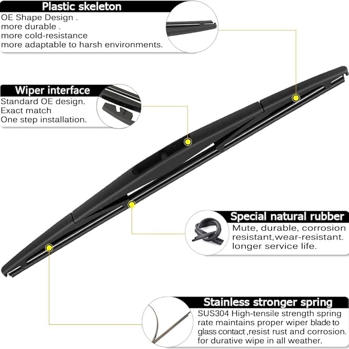 AUTOBOO 26"+17" Windshield Wipers with 14" Rear Wiper Blade Replacement for 2014-2018 Subaru Forester Outback Legacy-Original Factory Quality (Pack of 3)