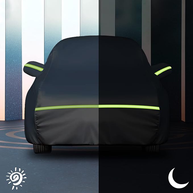 SUV for Nissan Rogue Full Car Cover Waterproof All Weather, Outdoor Car Covers with Zipper and Soft Cotton Lining Windproof Heavy Duty Protection Compatible with 2008-2025 Nissan Rogue SUV