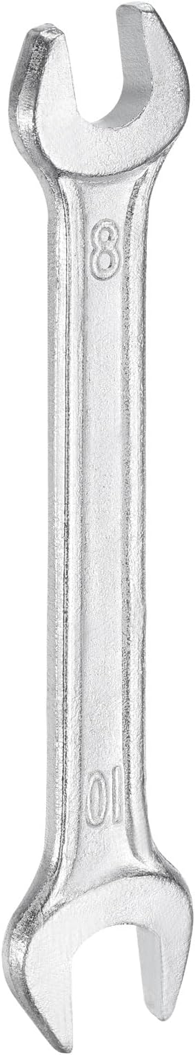 HARFINGTON Double Open End Wrench 8mm x 10mm Metric 15 Degree Offset Angle Small Flat Head Wrench Galvanizing Open Ended Spanner for Automotive Repair Furniture Assembly