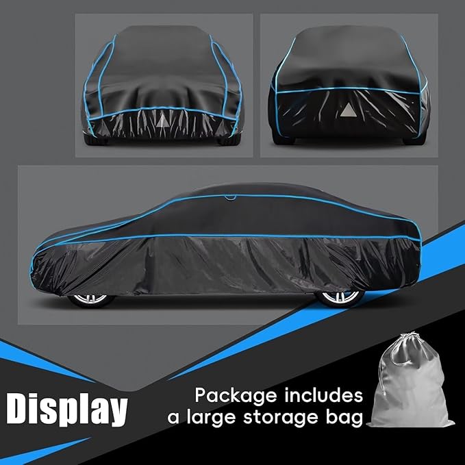 Hail Protector Car Cover, Outdoor Anti Hail Car Covers Thick Multi-Layered EVA, Hail Proof Car Cover All Weather, Hail Protection Padded Fit Large Sedan/Coupe (Length 209 to 218 inch)