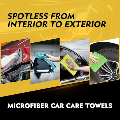 HOMEXCEL Microfiber Cleaning Cloth 50 Pack, 12.5 x 12.5 inch Microfiber Towels for Cars, Ultra Absorbent Car Washing Cloth, Lint Free Streak Free Cleaning Rags for Car, Kitchen, and Window, Multicolor