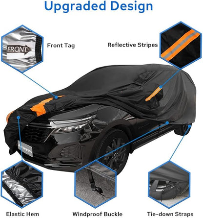 Avecrew SUV Car Cover Waterproof All Weather for Automobiles, Outdoor Full Exterior SUV Covers (Length: 193"-208")