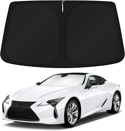 KUST Windshield Sun Shade for 2018-2024 Lexus LC Coupe Accessories Custom Fit Sunshade Sun Visor Protector Foldable Blocks UV Rays Keep Your Car Cooler