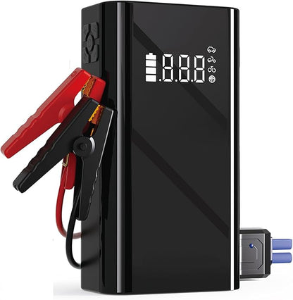 Jump Starter with Air Compressor, 4000A Portable Car Battery Jump Starter (9.0L Gas/7.0L Diesel), 150PSI Tire Inflator 12V Battery Jumper Starter Portable with Jumper Cables, LED Light (Q7-4000A)