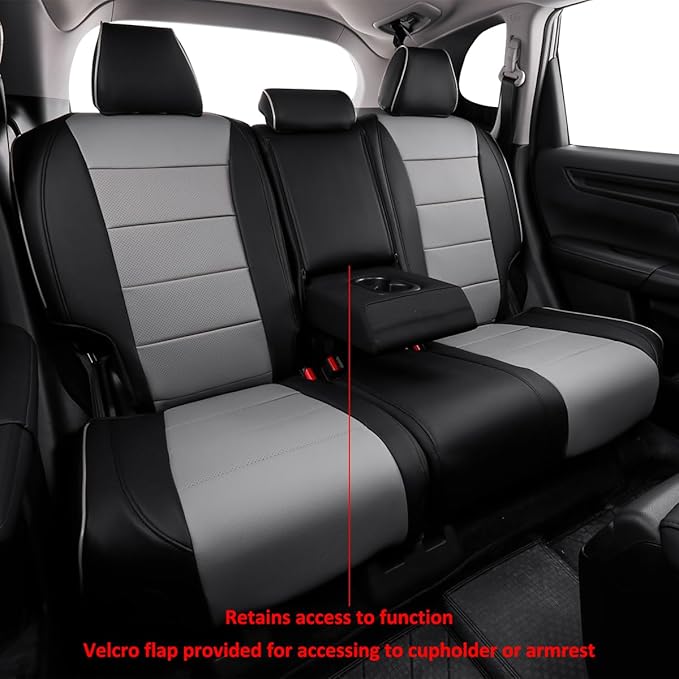 EKR Sportage Seat Covers Custom Fit for KIA Sportage Hybrid EX/SX Prestige & Plug-in Hybrid X-Line/X-Line Prestige 2023-2026 Leather Car Seat Cover Full Set-Faux Leather (Black/Gray)