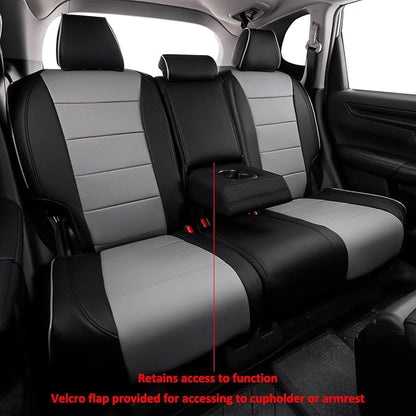 EKR Sportage Seat Covers Custom Fit for KIA Sportage Hybrid EX/SX Prestige & Plug-in Hybrid X-Line/X-Line Prestige 2023-2026 Leather Car Seat Cover Full Set-Faux Leather (Black/Gray)