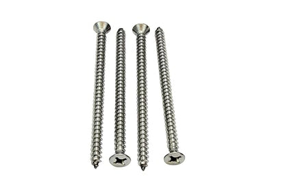 Bolt Dropper #12 X 3-1/2'' Stainless Steel Flat Head Phillips Wood Screw, (25 pc), 18-8 (304) Stainless Steel Sheet Metal Screws - Type A Point, Plain Finish