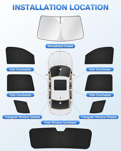 Sunshades for Chevrolet/Chevy Tahoe 2015-2020 Accessories Windshield Sun Shade Side Rear Window Shade Cover Sun Visor Shield Privacy Protection Keep Vehicle Cool Black 8PCS