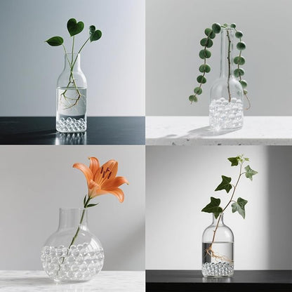 0.96LB Glass Beads Vase Filler Aquarium Gravel Decor Flat Glass Marbles Gems Pebbles Fish Tank Rocks Home Decorative Art Craft - Clear