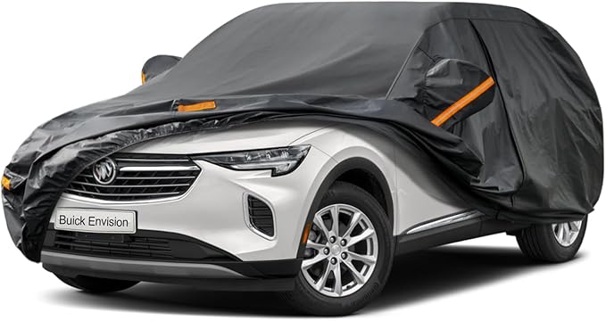 Kayme 7 Layers SUV Car Cover Custom Fit for Buick Envision (2015-2025) Waterproof All Weather for Automobiles, Outdoor Full Cover Rain Sun UV Protection.Black