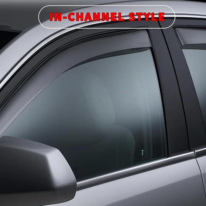4pcs in Channel Rain Guards Fit for 2012 2013 2014 2015 2016 2017 Ford Focus Hatchback/Sedan, Durable Window Visors Side Wind Deflectors, Vent Shades Visors Shield