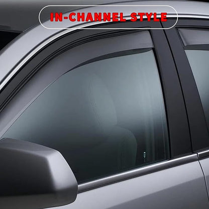 4pcs in Channel Rain Guards Fit for 2012 2013 2014 2015 2016 2017 Ford Focus Hatchback/Sedan, Durable Window Visors Side Wind Deflectors, Vent Shades Visors Shield