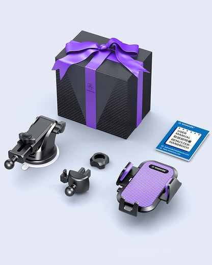VANMASS Ultimate Car Phone Holder 2025【Military-Grade & Strongest Suction】 Phone Holder for Your Car【Patent & Safety Certs】 Windshield Dashboard Vent Cell Phone Car Mount for iPhone Samsung Android