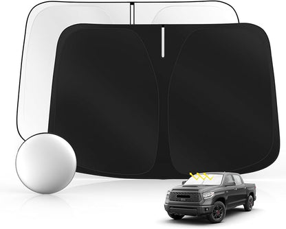 Windshield Sun Shade for Toyo-ta Tundra 2007-2021 Foldable Sunshade Custom Fit Front Window Car Interior Accessories Protector Blocks UV Rays