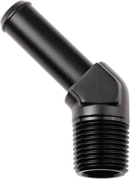 1/2 NPT Male to 5/8" Hose Barb Fitting Adapter 45 Degree Elbow Aluminum Black