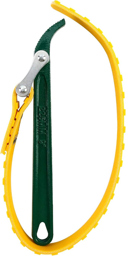 QWORK 9" Belt Strap Wrench, Multi-Purpose Adjustable Strap Oil Filter Strap Opener Wrench with 19 11/16" Capacity Adjustable Strap