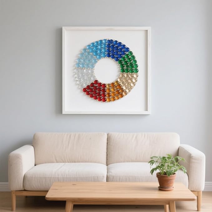 0.96LB Glass Beads Mix Colors Vase Filler Aquarium Gravel Decor Flat Glass Marbles Gems Pebbles Fish Tank Rocks Home Decorative Art Craft - 7 Colors Mixed