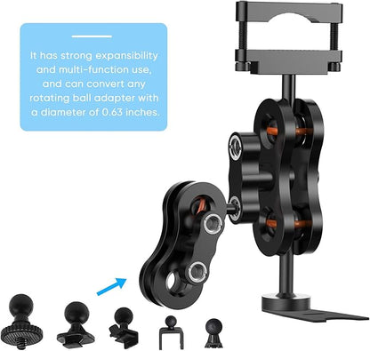 Radar Detector Mount,Aluminum Rearview Mirror Rod Radar Bracket,for Escort / Beltronics Vector / Rocky Mountain Phantom-T Radar