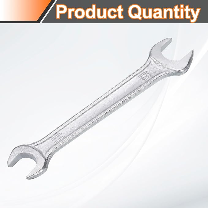 HARFINGTON Double Open End Wrench 11mm x 13mm Metric 15 Degree Offset Angle Small Flat Head Wrench Galvanizing Open Ended Spanner for Automotive Repair Furniture Assembly