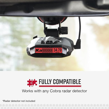 Cobra OBDII to Barrel Connector Power Cord Radar Detectors, Compatible RAD350 380 450 480i 700i for Windshield or Mirror Mount Applications