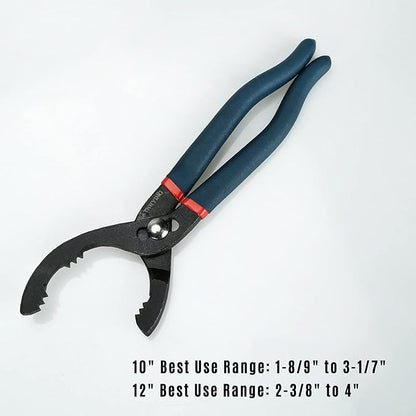Oil Filter Wrench Set, 12" & 16" 2pcs Adjustable Pliers, Removal Tool, Universal, No Slipping