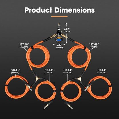 SanHima 4 Tire Inflation Deflation System - Fits up to 200" Wheelbase, Fast High Flow 4-Way Air Down Tire Inflator Deflator for Truck Car Trailer Motocycle