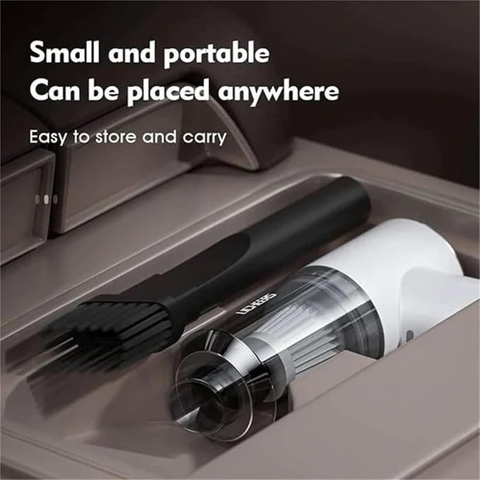Vortix Smart Car Vacuum/Air Blower,Vortix Electric Air Duster & Vacuum,12000pa High Power Brushless Motor Wireless Handheld Car Vacuum Cleaner with Washable Filter & Storage Bag (Silver)