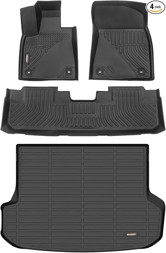 Binmotor-All Weather Floor Mats & Cargo Liner for RX 2016-2022 /RX350/RX450h (No RXL Models)，Heavy Duty Car Floor Liners-Black for RX Accessories-Black