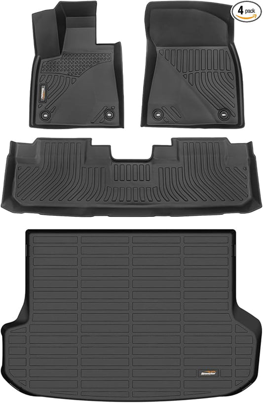 Binmotor-All Weather Floor Mats & Cargo Liner for RX 2016-2022 /RX350/RX450h (No RXL Models)，Heavy Duty Car Floor Liners-Black for RX Accessories-Black