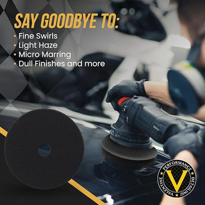 VPD SDO Black Foam Finishing Pad - Premium Compounding & Polishing Pad for Final Refinement & Very Light Swirls, Extra Fine Polish Use, Car Buffer Pad w/Tapered Edge, Made in USA, 3.5"