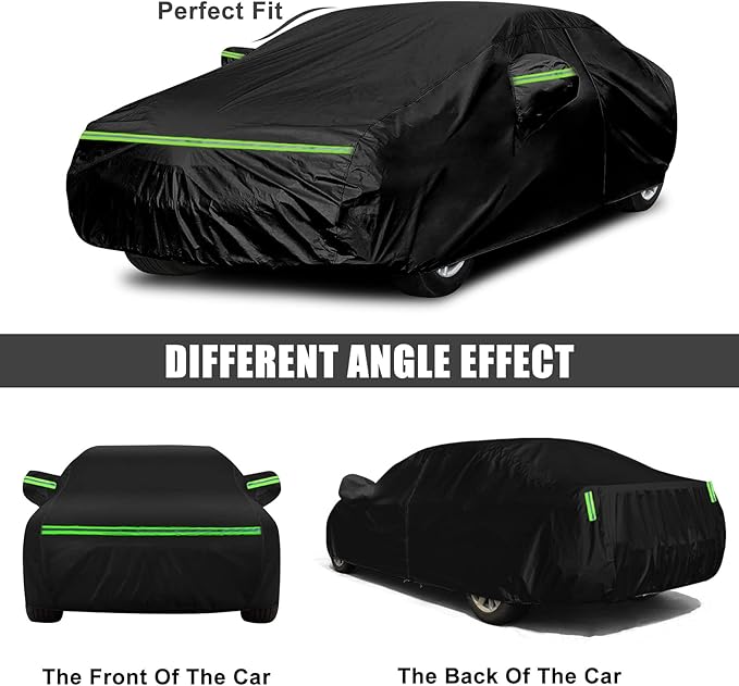 Waterproof Car Cover Compatible with Chevrolet Malibu SS/LS/LT 2008-2025, Polyester with Inner Cotton Liner All Weather Car Covers with Zipper Door for Snow Rain Dust Hail Protection