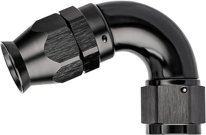 EVIL ENERGY 8AN 120 Degree PTFE One Piece Full Flow End Hose Fitting Aluminum Black
