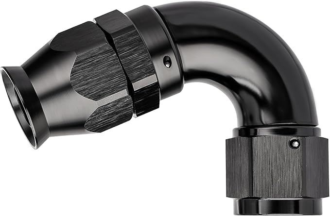EVIL ENERGY 6AN 120 Degree PTFE One Piece Full Flow End Hose Fitting Aluminum Black