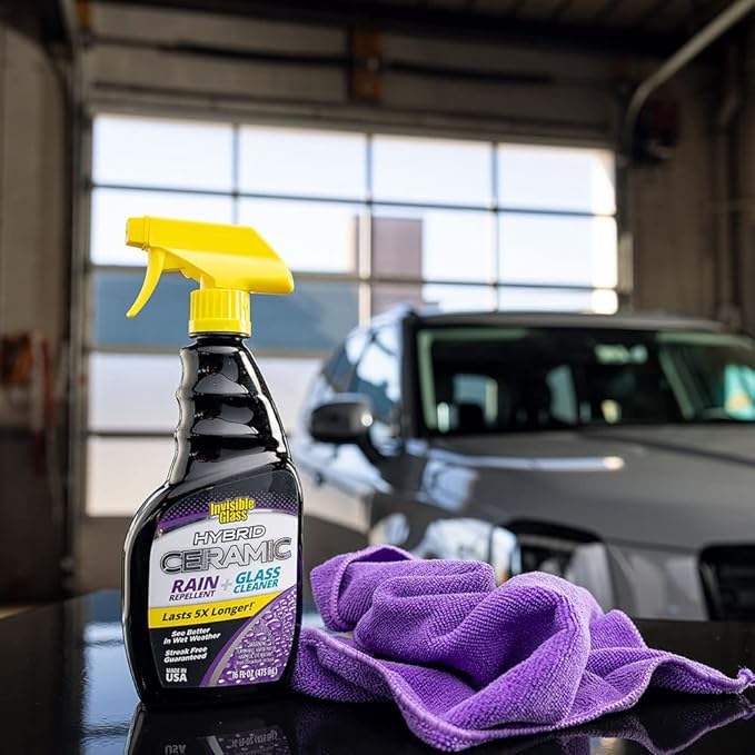 Invisible Glass 92183-2PK Hybrid Ceramic Rain Repellent and Glass Cleaner Cleans and Protects Car Windows and Windshields with Long-Lasting Water-Repellent Si02 Technology, 16 Fl Oz, Pack of 2